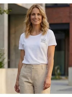 Tricou pentru femei cu mâneci scurte SAM 73 SIAN WT 820 ALB
