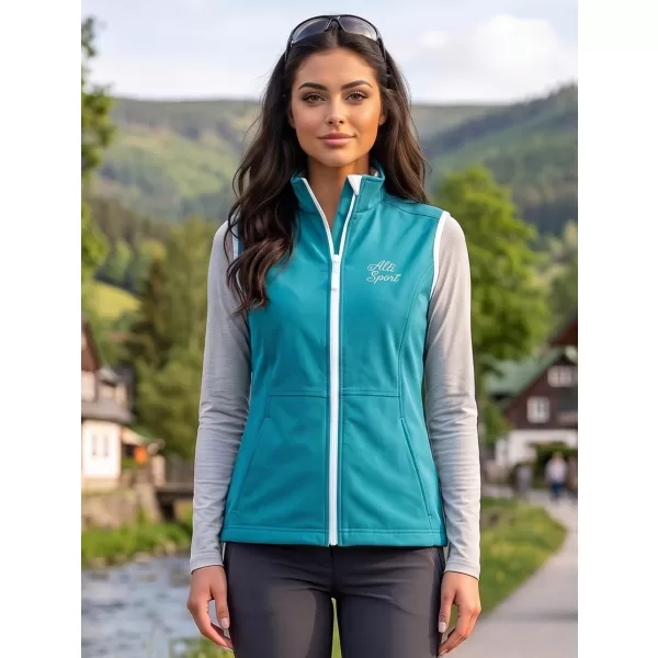  Vesta softshell dama ALTISPORT ALW056516 TURCOAZ ÎNCHIS 