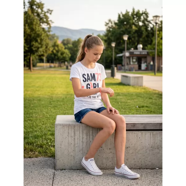  Tricou de fată cu mâneci scurte SAM 73 KYLIE GT 549 ALB 