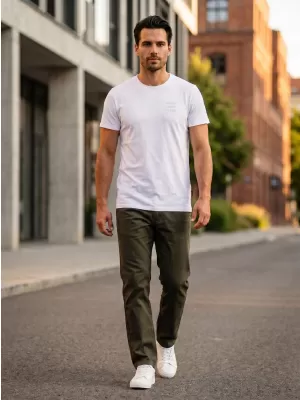 Tricou pentru bărbați cu mâneci scurte SAM 73 TOBIAS MT 776 ALB