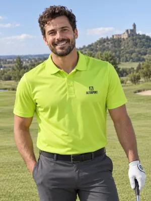 Tricou funcțional pentru bărbați cu guler ALTISPORT ALM006217 LĂMÂIE VERDE