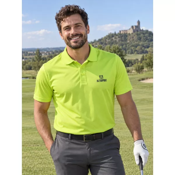  Tricou funcțional pentru bărbați cu guler ALTISPORT ALM006217 LĂMÂIE VERDE 