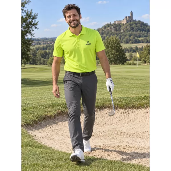  Tricou funcțional pentru bărbați cu guler ALTISPORT ALM006217 LĂMÂIE VERDE 