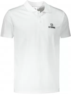 Tricou funcțional pentru bărbați cu guler ALTISPORT ALM006217 ALB