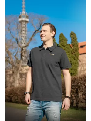 Tricou pentru bărbați cu guler ALTISPORT WELLYN MTST647 NEGRU