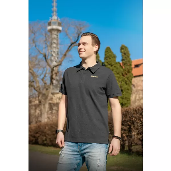  Tricou pentru bărbați cu guler ALTISPORT WELLYN MTST647 NEGRU 