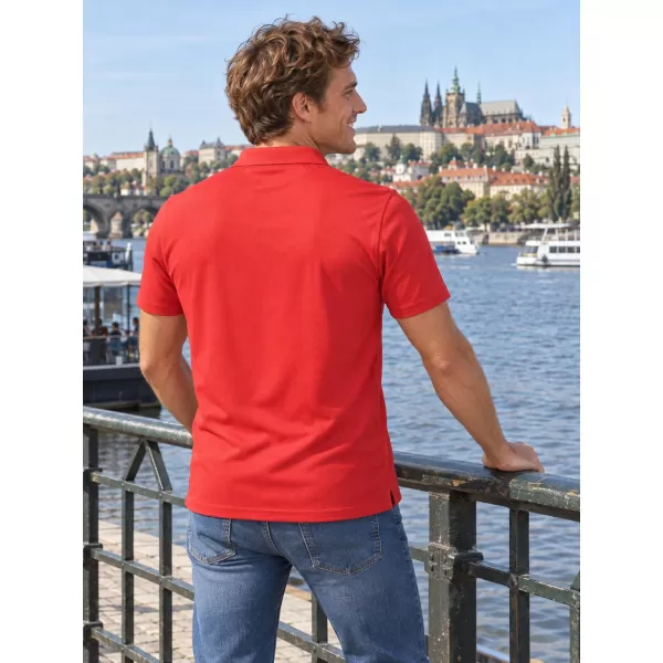  Tricou funcțional pentru bărbați cu guler ALTISPORT ALM006217 ROȘU 