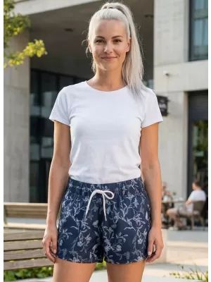 Pantaloni scurți de damă ALTISPORT BARBA LPAT512 ALBASTRU INCHIS