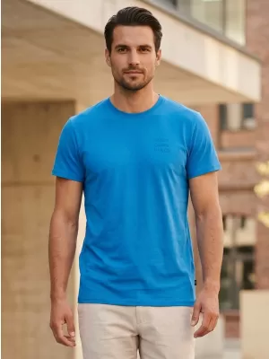 Tricou pentru bărbați cu mâneci scurte SAM 73 TOBIAS MT 776 ALBASTRU DESCHIS