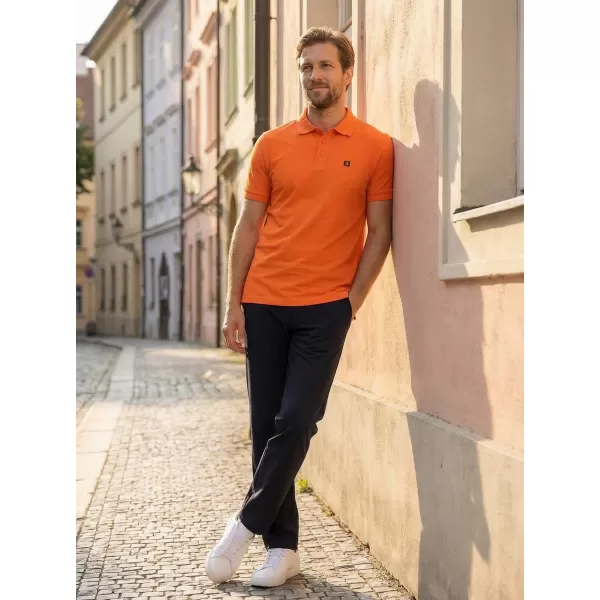  Pánské triko s límečkem ALTISPORT CARRYOVER ALM065203 ORANŽOVÁ 