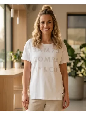 Tricou pentru femei cu mâneci scurte SAM 73 NINA WT 818 ALB