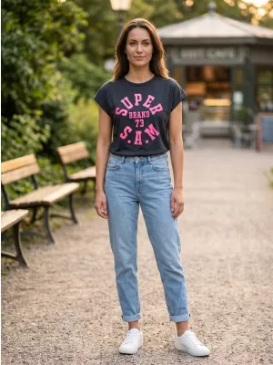 Tricou pentru femei cu mâneci scurte SAM 73 ROBYN WT 814 NEGRU