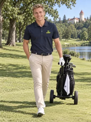 Tricou funcțional pentru bărbați cu guler ALTISPORT ALM006217 ALBASTRU MARIN