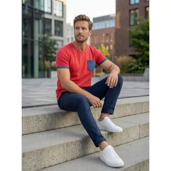  Tricou pentru bărbați KIXMI LARKIN ROȘU 