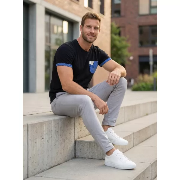  Tricou pentru bărbați KIXMI LARKIN NEGRU 