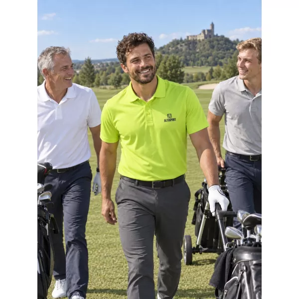  Tricou funcțional pentru bărbați cu guler ALTISPORT ALM006217 LĂMÂIE VERDE 
