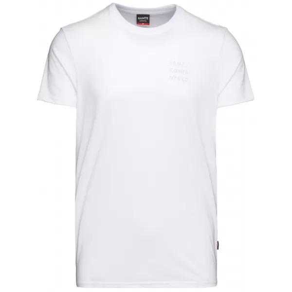  Tricou pentru bărbați cu mâneci scurte SAM 73 TOBIAS MT 776 ALB 