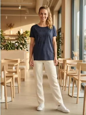 Tricou pentru femei cu mâneci scurte SAM 73 NINA WT 818 ALBASTRU ÎNCHIS
