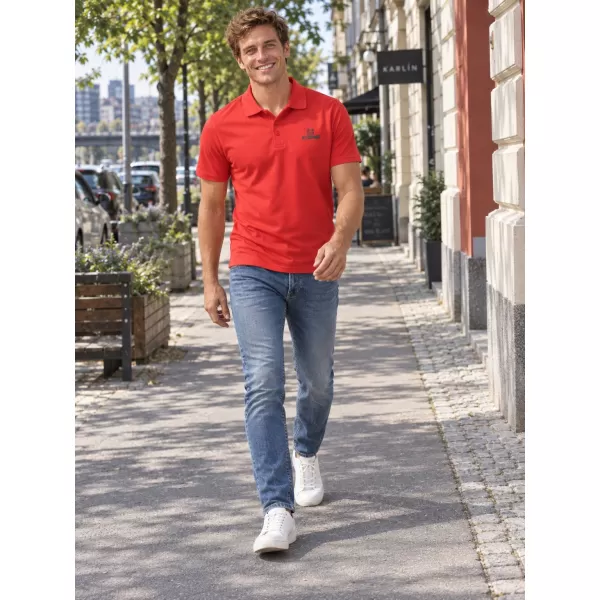 Tricou funcțional pentru bărbați cu guler ALTISPORT ALM006217 ROȘU 