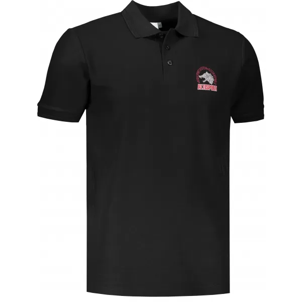  Tricou pentru bărbați cu guler ALTISPORT ALM071203 NEGRU ȘI ROȘU 