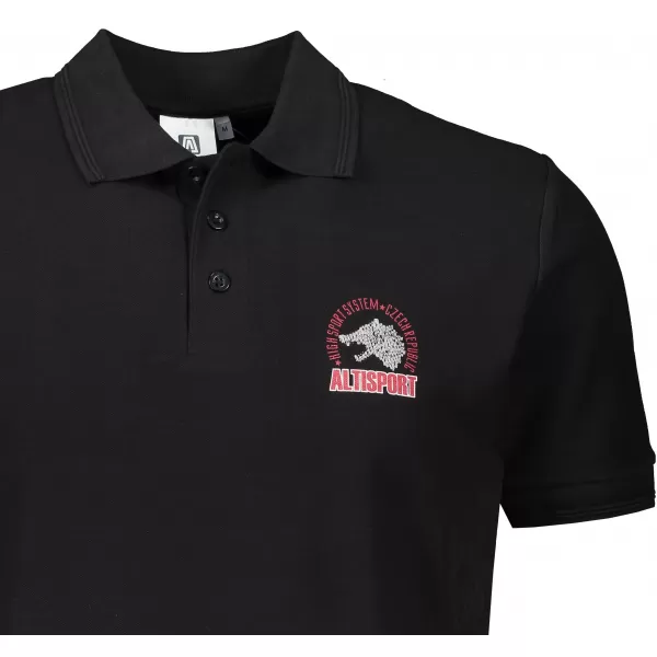  Tricou pentru bărbați cu guler ALTISPORT ALM071203 NEGRU ȘI ROȘU 