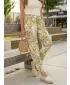 Pantaloni de dama TORSTAI MALIBU ALB/VERDE