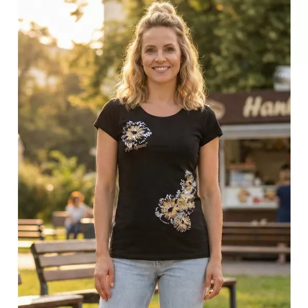  Dámské triko ALTISPORT CARRYOVER ALW016122 ČERNOZLATÁ 