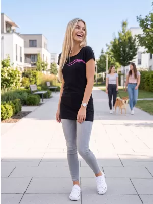 Dámské prodloužené triko ALTISPORT CARRYOVER ALW001123 ČERNORŮŽOVÁ