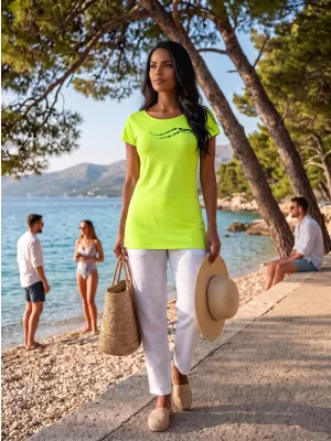 Dámské prodloužené triko ALTISPORT CARRYOVER ALW001123 LIMETKOVÁ