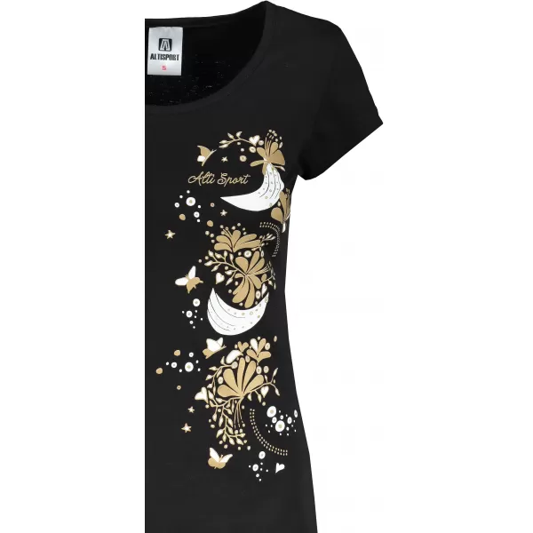  Tricou pentru femei ALTISPORT ALW096122 NEGRU SI AURIU 