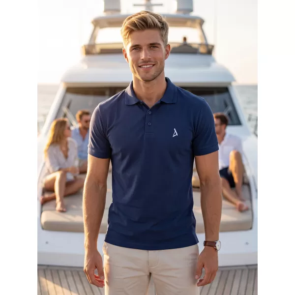  Tricou premium pentru bărbați cu guler ALTISPORT ALM002203 ALBASTRU MIEZUL NOPȚII 
