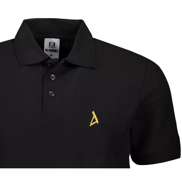 Tricou premium pentru bărbați cu guler ALTISPORT ALM002203 NEGRU SI AURIU 