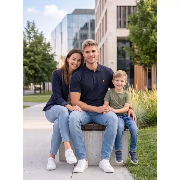  Tricou premium pentru bărbați cu guler ALTISPORT ALM002203 ALBASTRU MARIN 
