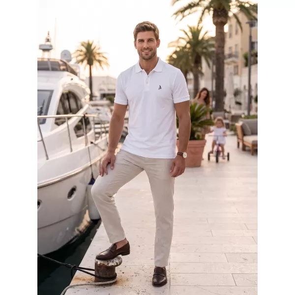  Tricou premium pentru bărbați cu guler ALTISPORT ALM002203 ALB 