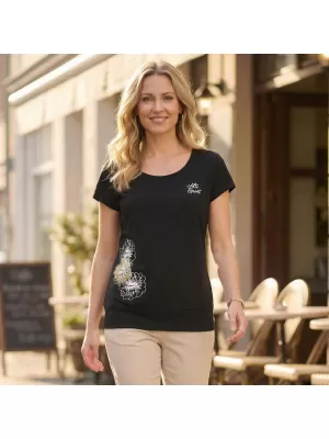 Tricou pentru femei ALTISPORT ALW106120 NEGRU SI AURIU