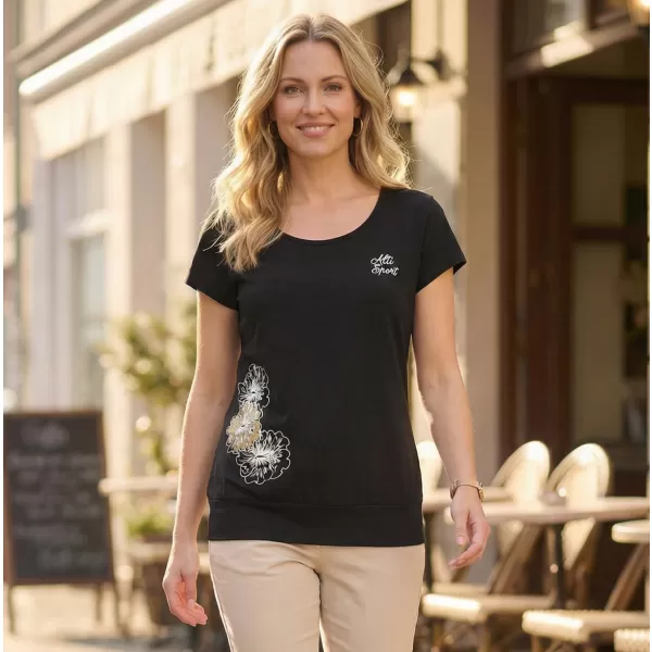  Tricou pentru femei ALTISPORT ALW106120 NEGRU SI AURIU 