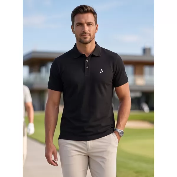  Tricou premium pentru bărbați cu guler ALTISPORT ALM002203 ALB-NEGRU 