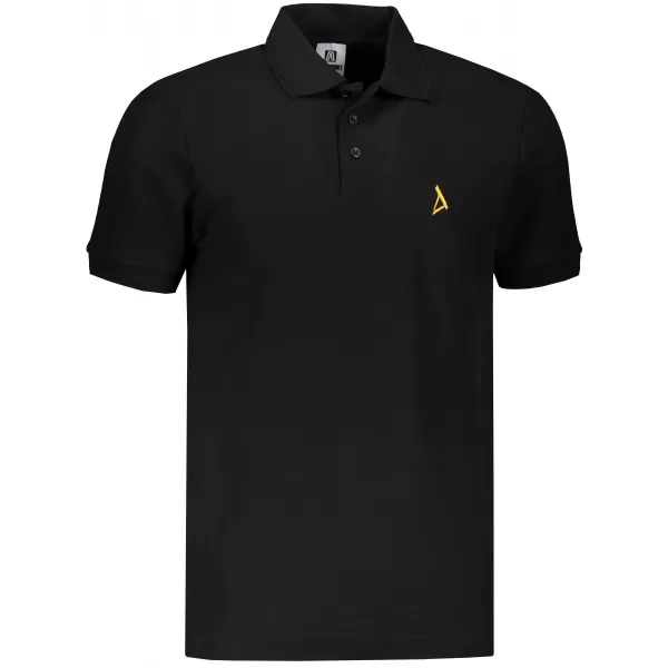  Tricou premium pentru bărbați cu guler ALTISPORT ALM002203 NEGRU SI AURIU 