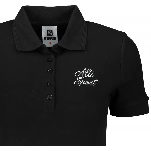  Tricou de damă cu guler ALTISPORT ALW056210 ALB-NEGRU 