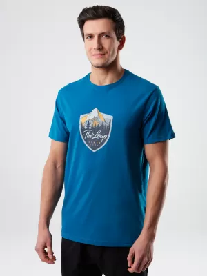Tricou pentru bărbați LOAP ALESH IMPRIMEU ALBASTRU