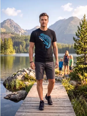 Pánské triko ALTISPORT CARRYOVER ALM017129 ČERNOMODRÁ