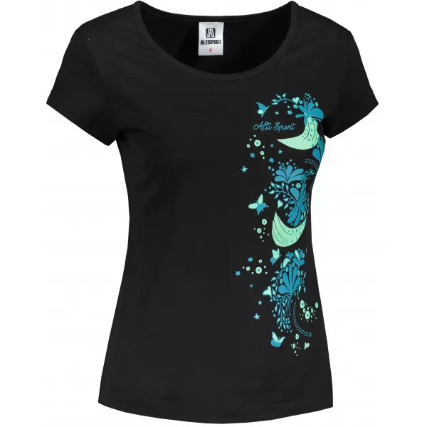  Tricou pentru femei ALTISPORT ALW096122 NEGRU ȘI ALBASTRU 