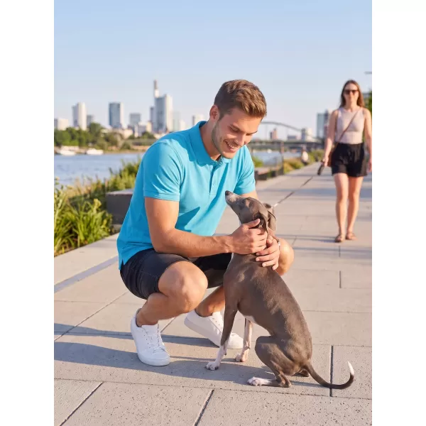  Tricou premium pentru bărbați cu guler ALTISPORT ALM002203 TURCOAZ 