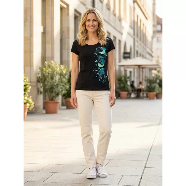  Tricou pentru femei ALTISPORT ALW096122 NEGRU ȘI ALBASTRU 