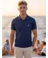 Tricou premium pentru bărbați cu guler ALTISPORT ALM002203 ALBASTRU MIEZUL NOPȚII