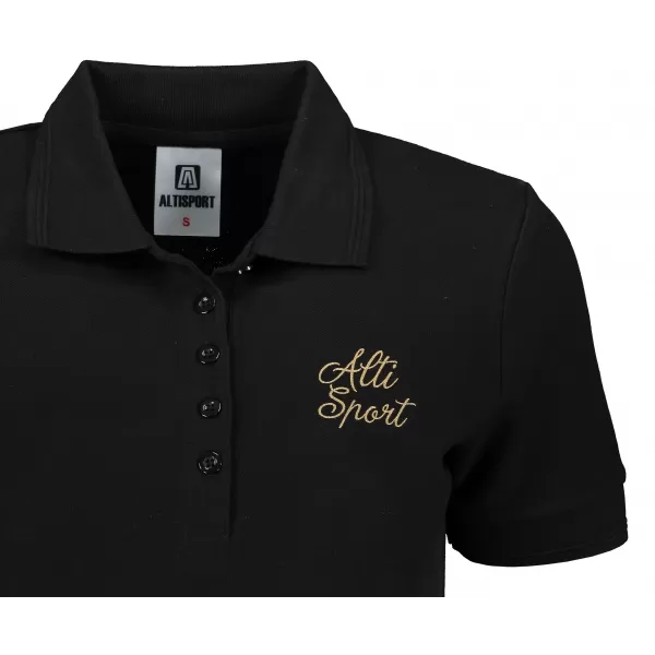  Tricou de damă cu guler ALTISPORT ALW056210 NEGRU SI AURIU 