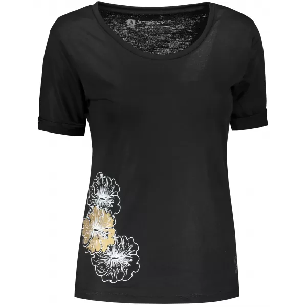  Tricou pentru femei ALTISPORT ALW106AL1 NEGRU SI AURIU 