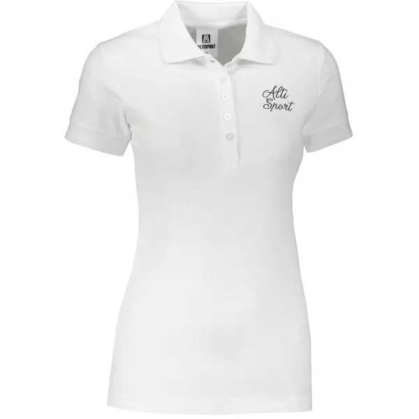  Tricou de damă cu guler ALTISPORT ALW056210 ALB-NEGRU 