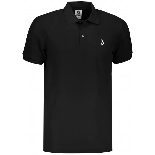  Tricou premium pentru bărbați cu guler ALTISPORT ALM002203 ALB-NEGRU 