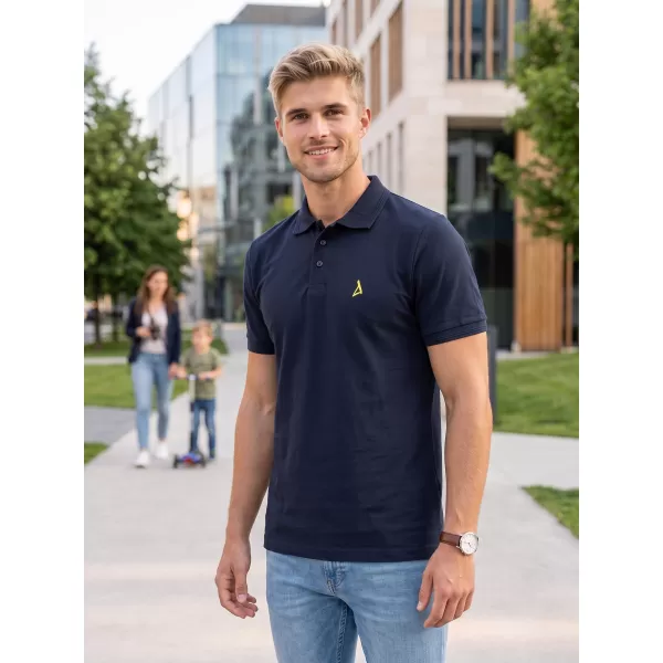  Tricou premium pentru bărbați cu guler ALTISPORT ALM002203 ALBASTRU MARIN 